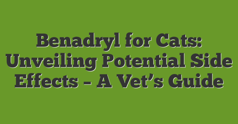 Benadryl For Cats: Unveiling Potential Side Effects - A Vet's Guide