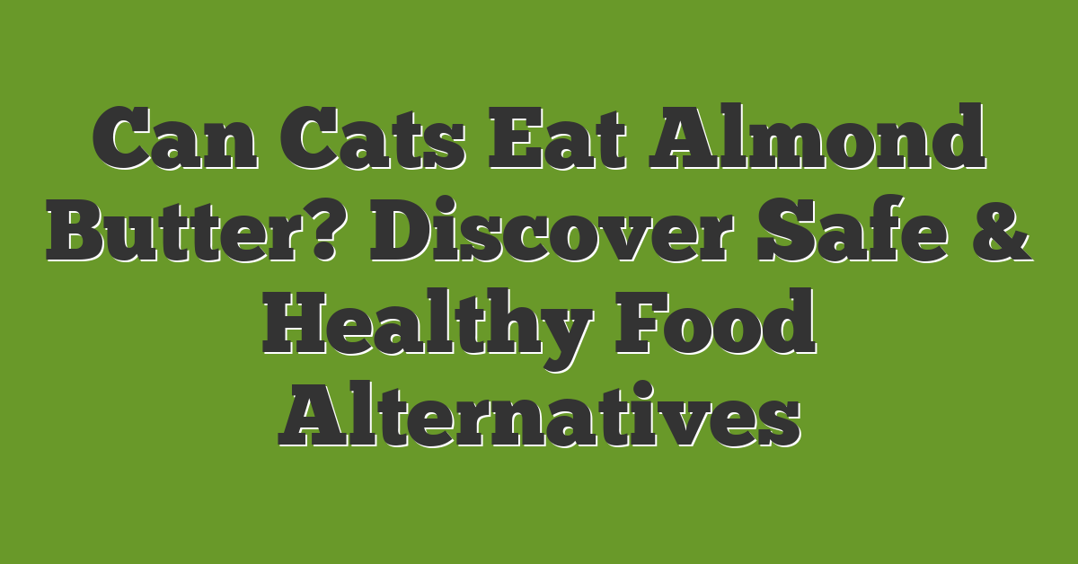 Can Cats Eat Almond Butter? Discover Safe & Healthy Food Alternatives