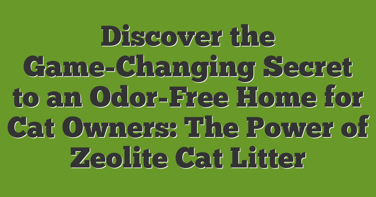 Discover the Game-Changing Secret to an Odor-Free Home for Cat Owners: The Power of Zeolite Cat Litter