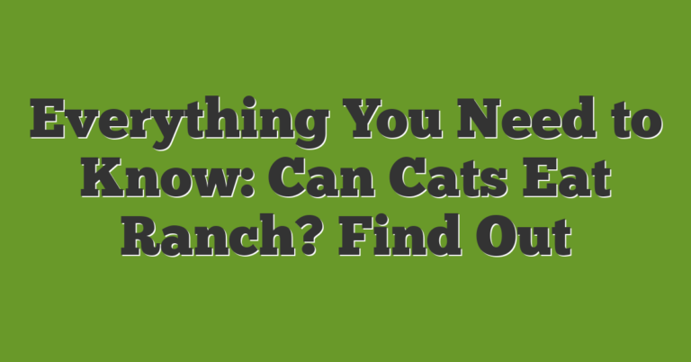 Everything You Need To Know: Can Cats Eat Ranch? Find Out