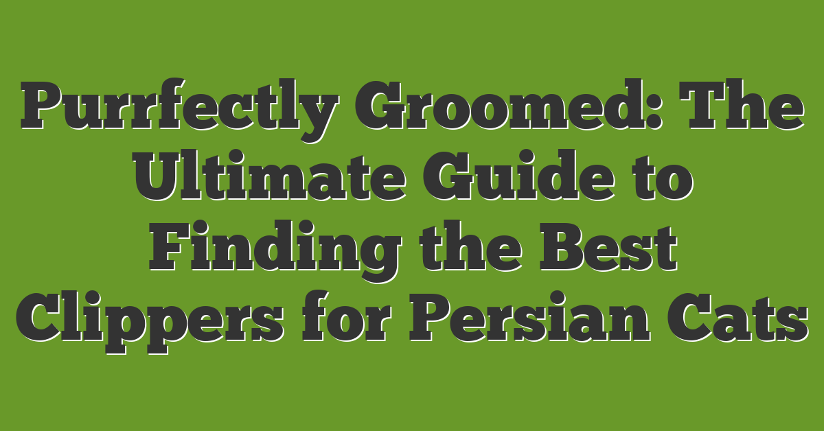 Purrfectly Groomed: The Ultimate Guide to Finding the Best Clippers for Persian Cats