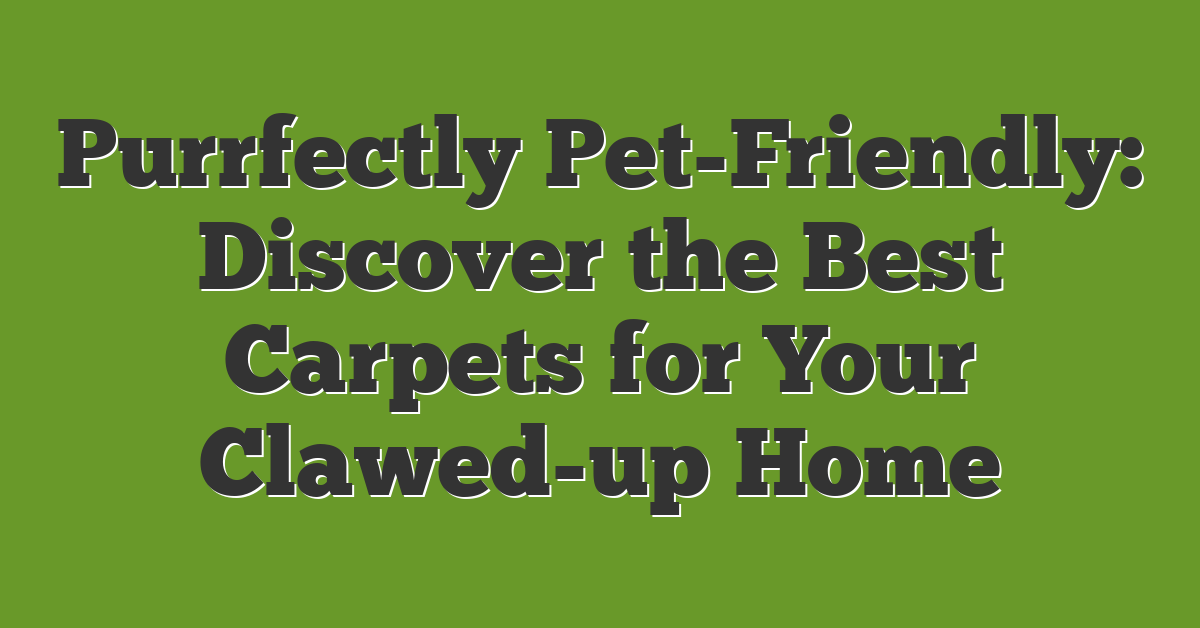 Purrfectly Pet-Friendly: Discover the Best Carpets for Your Clawed-up Home