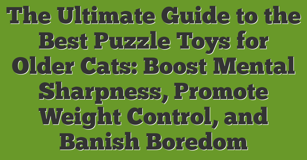The Ultimate Guide to the Best Puzzle Toys for Older Cats: Boost Mental Sharpness, Promote Weight Control, and Banish Boredom