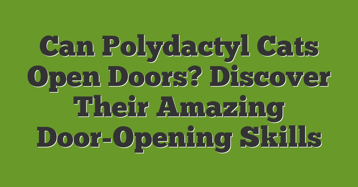 Can Polydactyl Cats Open Doors? Discover Their Amazing Door-Opening Skills