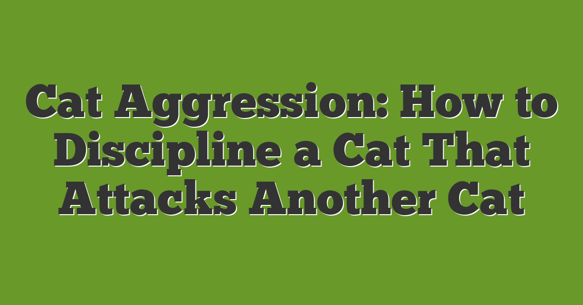 Cat Aggression: How to Discipline a Cat That Attacks Another Cat