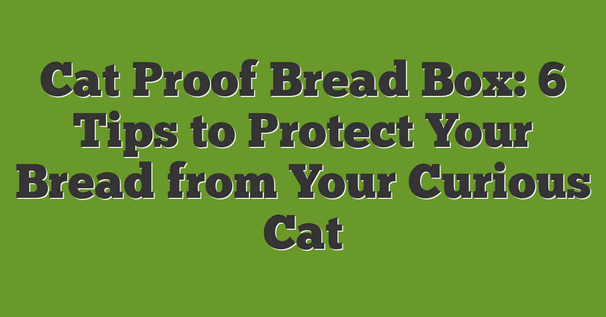 Cat Proof Bread Box: 6 Tips to Protect Your Bread from Your Curious Cat