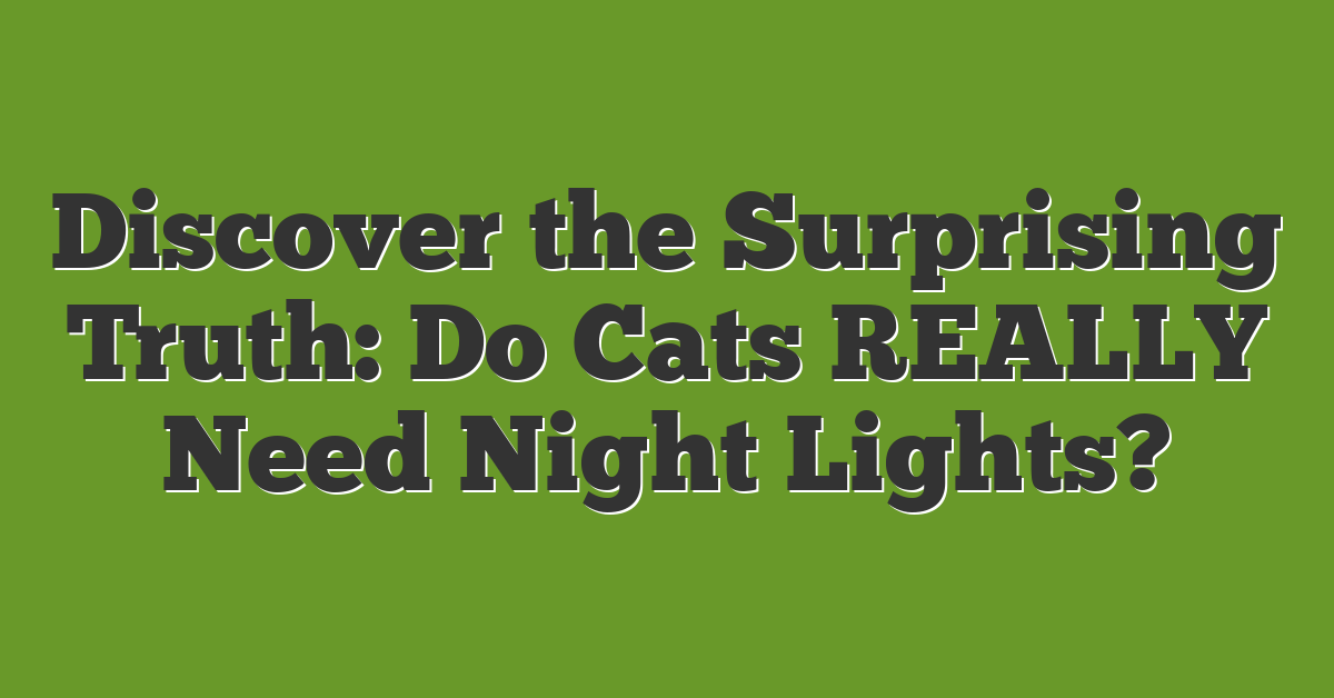 Discover the Surprising Truth: Do Cats REALLY Need Night Lights?