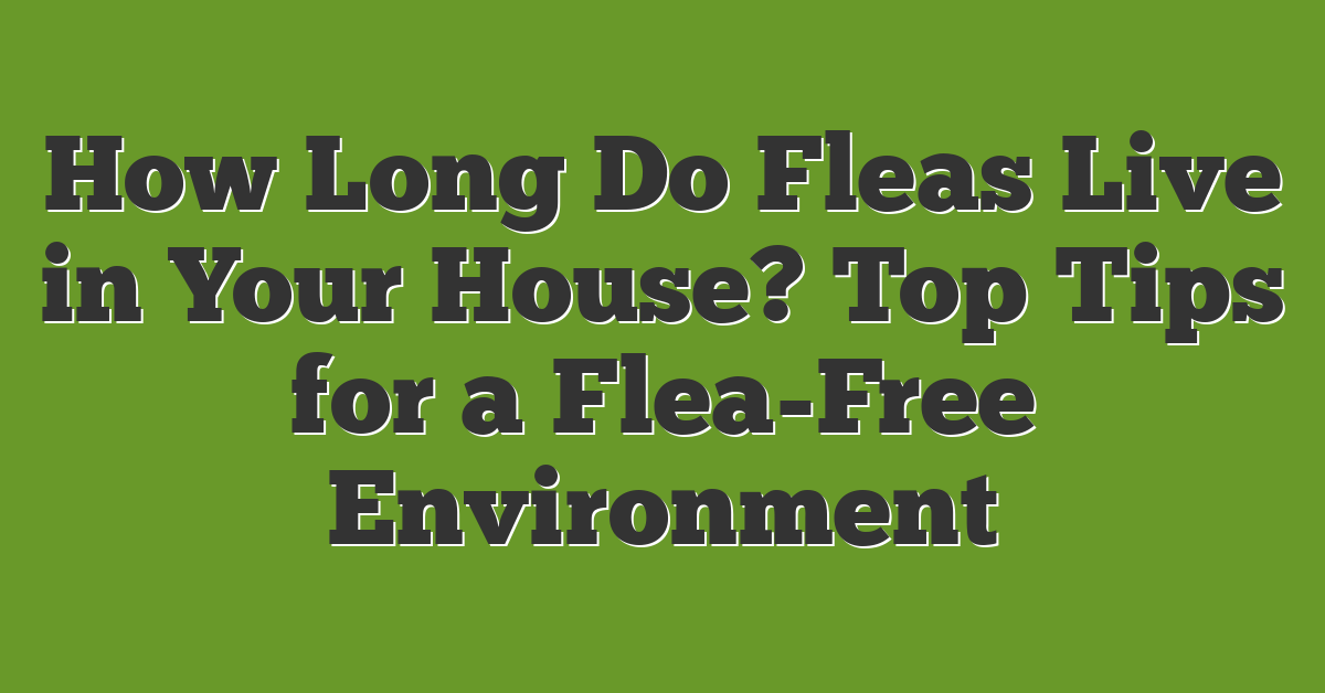 How Long Do Fleas Live in Your House? Top Tips for a Flea-Free Environment