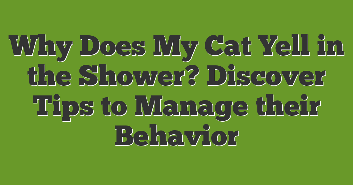 Why Does My Cat Yell in the Shower? Discover Tips to Manage their Behavior