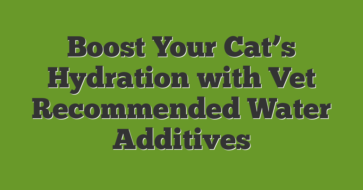 Boost Your Cat’s Hydration with Vet Recommended Water Additives