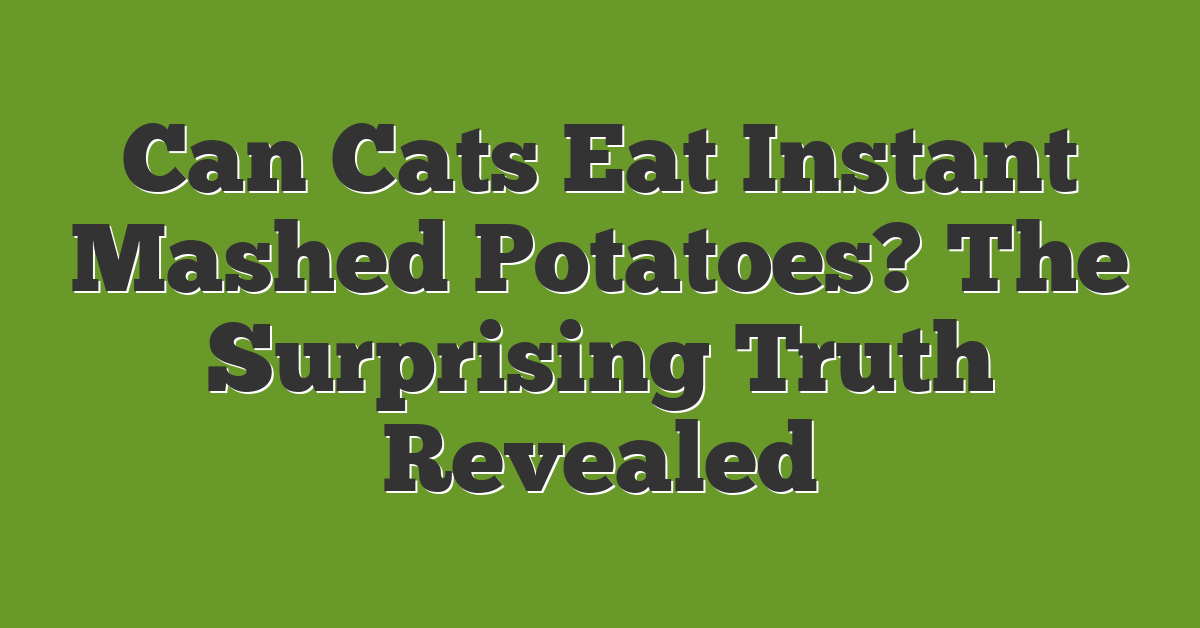 Can Cats Eat Instant Mashed Potatoes? The Surprising Truth Revealed