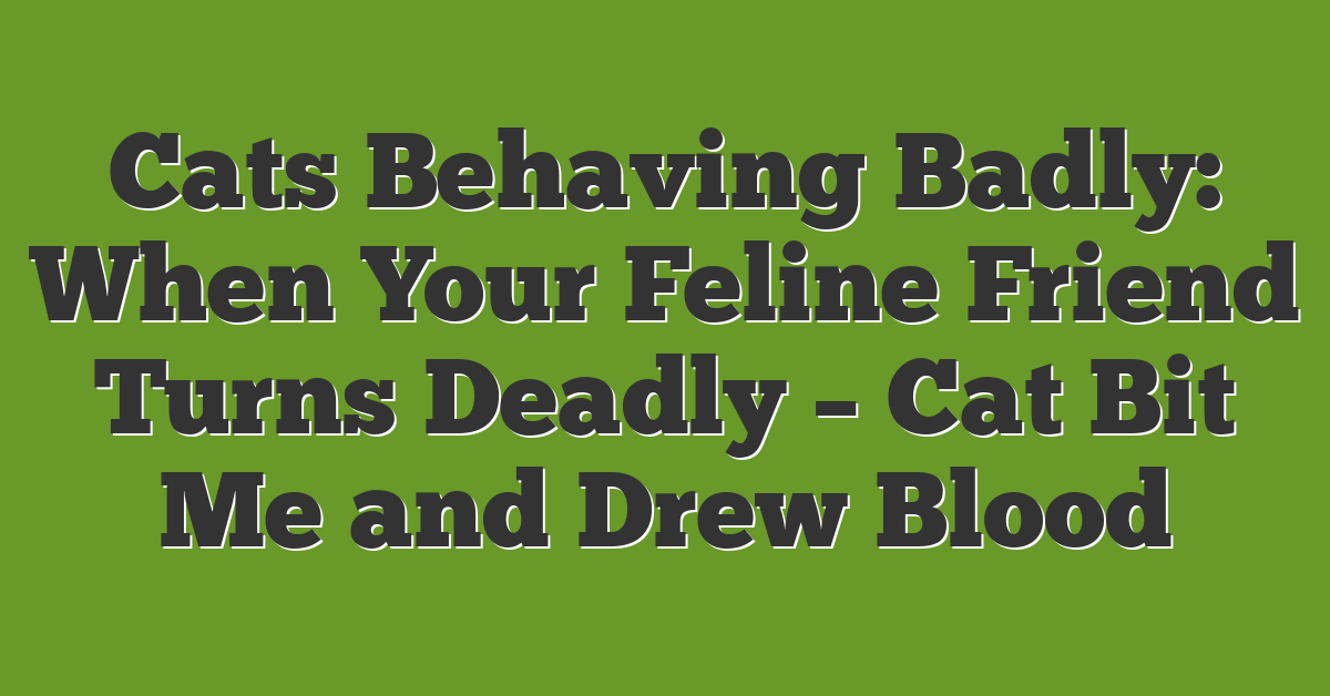 Cats Behaving Badly: When Your Feline Friend Turns Deadly – Cat Bit Me and Drew Blood