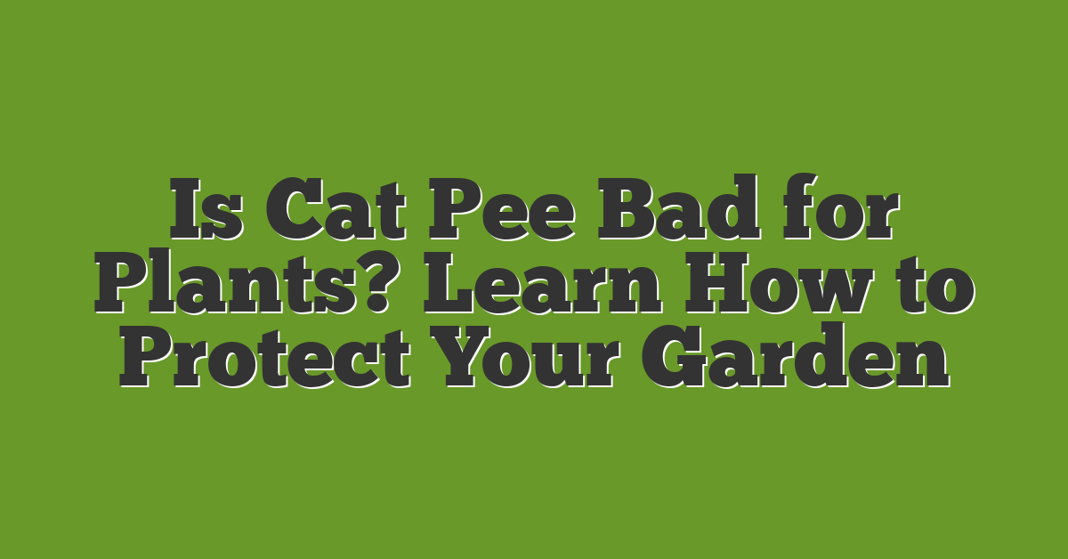 Is Cat Pee Bad for Plants? Learn How to Protect Your Garden