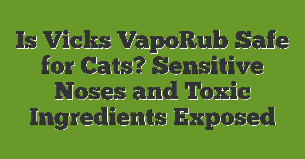 Is Vicks VapoRub Safe for Cats? Sensitive Noses and Toxic Ingredients Exposed