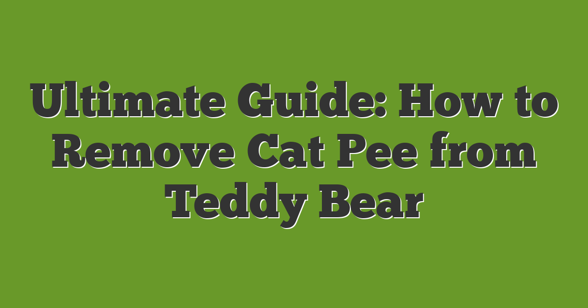 Ultimate Guide: How to Remove Cat Pee from Teddy Bear