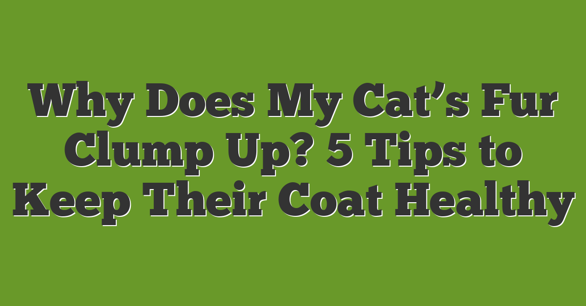 Why Does My Cat’s Fur Clump Up? 5 Tips to Keep Their Coat Healthy