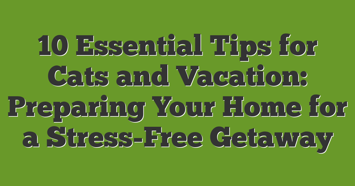 10 Essential Tips for Cats and Vacation: Preparing Your Home for a Stress-Free Getaway