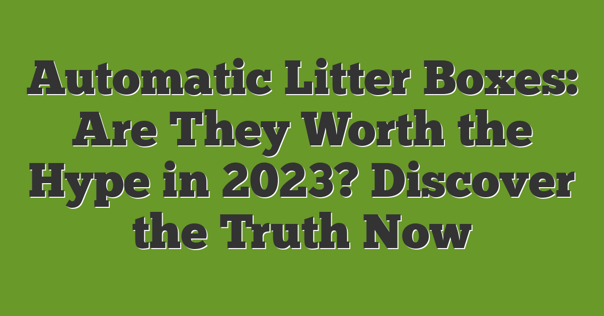 Automatic Litter Boxes: Are They Worth the Hype in 2023? Discover the Truth Now