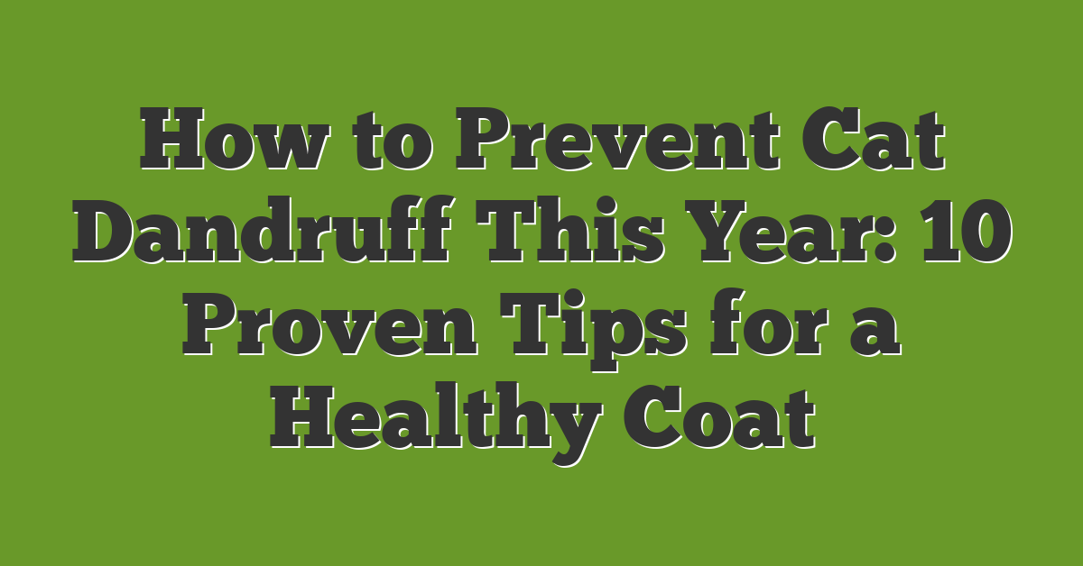 How to Prevent Cat Dandruff This Year: 10 Proven Tips for a Healthy Coat