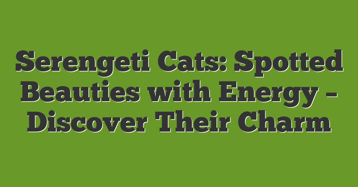 Serengeti Cats: Spotted Beauties with Energy – Discover Their Charm