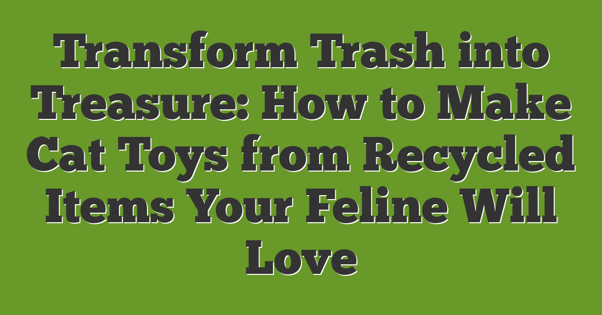 Transform Trash into Treasure: How to Make Cat Toys from Recycled Items Your Feline Will Love