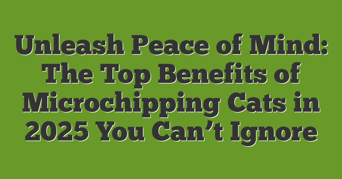 Unleash Peace of Mind: The Top Benefits of Microchipping Cats in 2025 You Can’t Ignore