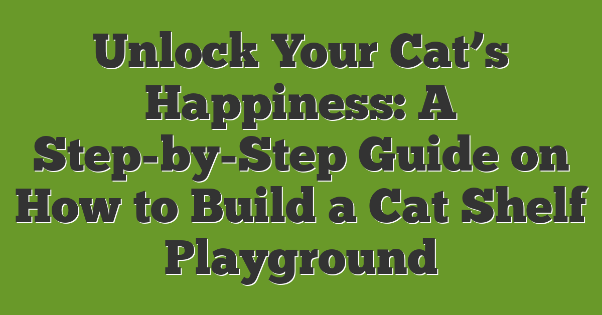 Unlock Your Cat’s Happiness: A Step-by-Step Guide on How to Build a Cat Shelf Playground