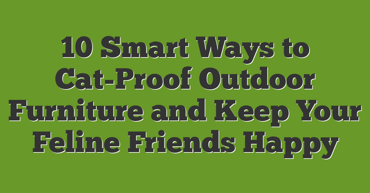 10 Smart Ways to Cat-Proof Outdoor Furniture and Keep Your Feline Friends Happy