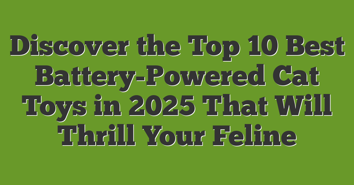 Discover the Top 10 Best Battery-Powered Cat Toys in 2025 That Will Thrill Your Feline