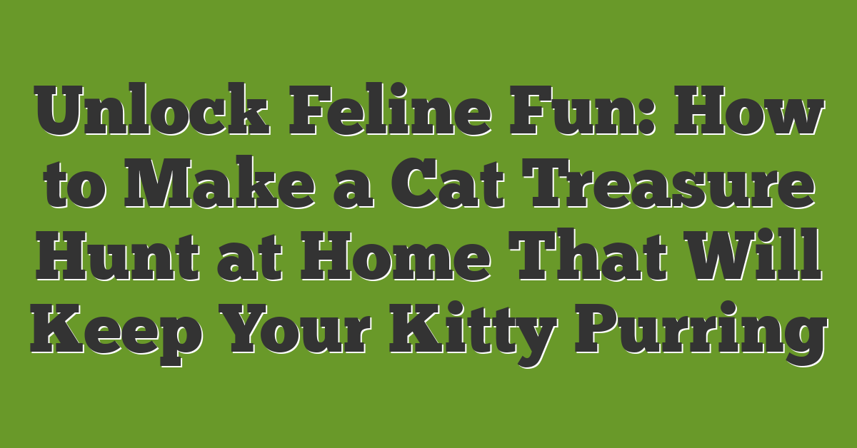 Unlock Feline Fun: How to Make a Cat Treasure Hunt at Home That Will Keep Your Kitty Purring